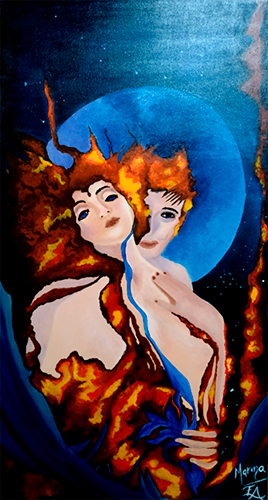 Sostenido. Color acrílico, estructura, 40 X 90